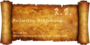 Kolonics Viktorina névjegykártya